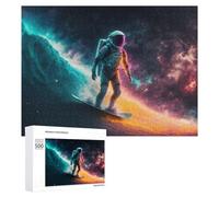 Rompecabezas para Adolescentes 500 PCS Astronaut Surfing in Space -10 Rompecabezas para Adultos Juegos Relajantes Corte De Precisión Juego Desafiante Regalos 500 PCS
