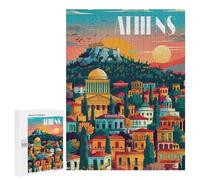 Rompecabezas para Adolescentes 500 PCS Athens Sunset Rompecabezas para Adultos Juegos Relajantes Decoración Actividades Divertidas En Casa 500 PCS