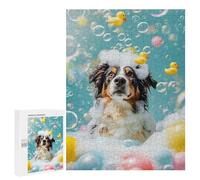 Rompecabezas para Adolescentes 500 PCS Australian Shepherd Dog Rompecabezas Juguetes Antiestrés Corte De Precisión Interacción Entre Padres E Hijos 500 PCS