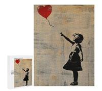 Rompecabezas para Adolescentes 500 PCS Banksy Girl Red Balloon Rompecabezas para Adultos Juego De Ingenio Decoración del Hogar Regalos para Reducir El Estrés 500 PCS