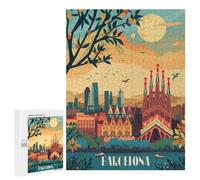 Rompecabezas para Adolescentes 500 PCS Barcelona Dreamscape Rompecabezas Juguetes Antiestrés Corte De Precisión Interacción Entre Padres E Hijos 500 PCS