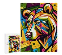 Rompecabezas para Adolescentes 500 PCS Bear WPAP Colorful Rompecabezas Juguetes Antiestrés Corte De Precisión Interacción Entre Padres E Hijos 500 PCS