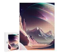 Rompecabezas para Adolescentes 500 PCS Big Moon Fantasy Planet Rompecabezas para Adultos Juegos Relajantes Pero Divertidos Y Humorísticos 500 PCS