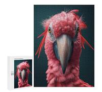 Rompecabezas para Adolescentes 500 PCS Big Pink Parrot Bird Art Rompecabezas para Adolescentes Juegos Relajantes Regalos para Mujeres Actividades Divertidas En Casa 500 PCS