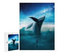 Rompecabezas para Adolescentes 500 PCS Big Whale Rompecabezas para Adultos Juguetes Antiestrés Arte De Pared Interacción Entre Padres E Hijos 500 PCS