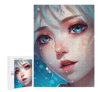 Rompecabezas para Adolescentes 500 PCS Blue-Eyed Dream Portrait Rompecabezas para Adolescentes Juguetes Antiestrés Mejora La Memoria 500 PCS