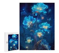 Rompecabezas para Adolescentes 500 PCS Blue Starlight Flower Rompecabezas para Adultos Juguetes Antiestrés para La Diversión Familiar Interacción Entre Padres E Hijos 500 PCS