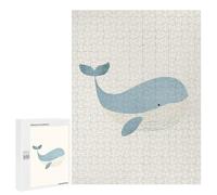 Rompecabezas para Adolescentes 500 PCS Blue Whale Watercolor Illustration Rompecabezas Juguetes Antiestrés Corte De Precisión Interacción Entre Padres E Hijos 500 PCS