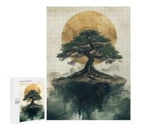 Rompecabezas para Adolescentes 500 PCS Bonsai Tree Moon Rompecabezas para Adultos Juguetes Antiestrés Arte De Pared Interacción Entre Padres E Hijos 500 PCS