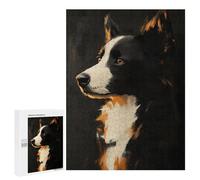Rompecabezas para Adolescentes 500 PCS Border Collie Dog Portrait Rompecabezas para Adultos Juegos Relajantes Desafío Difícil Desafío Educativo 500 PCS