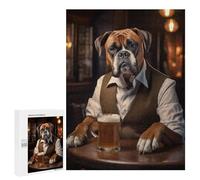 Rompecabezas para Adolescentes 500 PCS Boxer Dog in The Pub Rompecabezas para Adultos Juegos Relajantes Decoración Perfecta Regalos De Cumpleaños Y Únicos 500 PCS