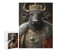 Rompecabezas para Adolescentes 500 PCS Bull King Portrait Rompecabezas para Adultos Juguetes Antiestrés para La Diversión Familiar Interacción Entre Padres E Hijos 500 PCS