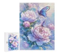 Rompecabezas para Adolescentes 500 PCS Butterfly Peony Garden Rompecabezas para Adolescentes Juego Familiar Decoración De Pared Interacción Entre Padres E Hijos 500 PCS