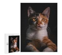 Rompecabezas para Adolescentes 500 PCS Calico Cat Portrait Rompecabezas para Adultos Juego De Ingenio Ensamblaje De Patrones Interacción Entre Padres E Hijos 500 PCS