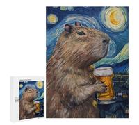 Rompecabezas para Adolescentes 500 PCS Capybara Drinking Beer Rompecabezas para Adultos Juegos Relajantes Pero Divertidos Y Humorísticos 500 PCS