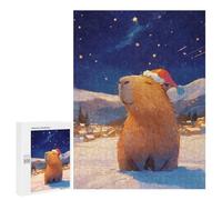 Rompecabezas para Adolescentes 500 PCS Capybara Santa in Winter Wonderland Rompecabezas para Adultos Juego Familiar Decoración Desafiante De Completar 500 PCS