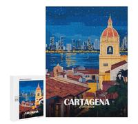 Rompecabezas para Adolescentes 500 PCS Cartagena Colombia Cityscape at Night Rompecabezas para Adolescentes Juegos Relajantes Regalos para Mujeres Actividades Divertidas En Casa 500 PCS