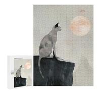 Rompecabezas para Adolescentes 500 PCS Cat and Moon Digital Painting Rompecabezas para Adultos Juguetes Antiestrés para La Diversión Familiar Interacción Entre Padres E Hijos 500 PCS