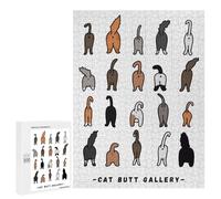 Rompecabezas para Adolescentes 500 PCS Cat Butt Funny Poster Rompecabezas para Adultos Juego Familiar Decoración Desafiante De Completar 500 PCS