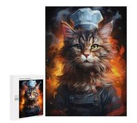 Rompecabezas para Adolescentes 500 PCS Cat Chef Cooking Painting Rompecabezas para Adolescentes Juguetes Antiestrés Mejora La Memoria 500 PCS