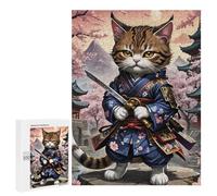Rompecabezas para Adolescentes 500 PCS Cat Kimono Japan Rompecabezas para Adultos Juegos Relajantes Pero Divertidos Y Humorísticos 500 PCS