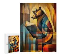 Rompecabezas para Adolescentes 500 PCS Charming Bear - Cubist Reader in Deep Thought Rompecabezas para Adultos Juego Práctico Carrera De Velocidad Manual Desafío Educativo 500 PCS