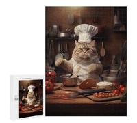 Rompecabezas para Adolescentes 500 PCS Chef Cat Rompecabezas para Adultos Juegos Relajantes Decoración Perfecta Regalos De Cumpleaños Y Únicos 500 PCS