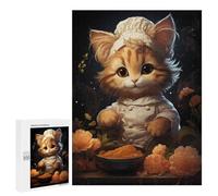 Rompecabezas para Adolescentes 500 PCS Chef Cook Kitten Rompecabezas para Adultos Juego De Ingenio Decoración Diversión En Casa Actividades, 500 PCS