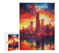 Rompecabezas para Adolescentes 500 PCS Chicago Art Rompecabezas para Adolescentes Juguetes Antiestrés Mejora La Memoria 500 PCS