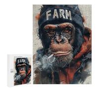 Rompecabezas para Adolescentes 500 PCS Chill Monkey with Cigarette Rompecabezas para Adultos Juegos Familiares Análisis Y Lógica Actividades Divertidas En Casa 500 PCS
