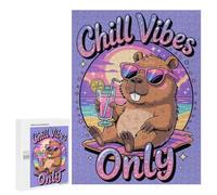 Rompecabezas para Adolescentes 500 PCS Chill Only Beaver Cartoon Rompecabezas para Adultos Juego Práctico Carrera De Velocidad Manual Desafío Educativo 500 PCS