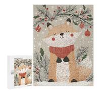 Rompecabezas para Adolescentes 500 PCS Christmas Fox Illustration Rompecabezas para Adultos Juguetes Antiestrés para La Diversión Familiar Interacción Entre Padres E Hijos 500 PCS