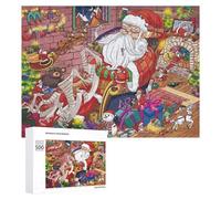 Rompecabezas para Adolescentes 500 PCS Christmas Jigsaw Puzzle Santa's Workshop Adventure Rompecabezas para Adultos Juego De Ingenio Decoración del Hogar Actividades Divertidas En Casa 500 PCS