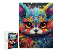 Rompecabezas para Adolescentes 500 PCS Colorful Abstract Cat Art-23 Rompecabezas para Adultos Juego Práctico Que Mejora La Memoria Actividades Divertidas En Casa 500 PCS
