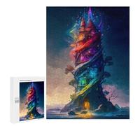 Rompecabezas para Adolescentes 500 PCS Colorful Castle The Glass Rompecabezas para Adultos Juegos Relajantes Desafío Difícil Desafío Educativo 500 PCS