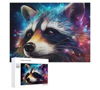 Rompecabezas para Adolescentes 500 PCS Colorful Cosmic Fox Portrait Rompecabezas para Adultos Juegos Relajantes Corte De Precisión Juego Desafiante Regalos 500 PCS