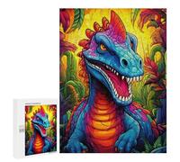 Rompecabezas para Adolescentes 500 PCS Colorful Dinosaur in Lush Jungle Rompecabezas para Adultos Juguetes De Bricolaje Desafío Difícil Cumpleaños 500 PCS