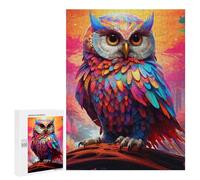 Rompecabezas para Adolescentes 500 PCS Colorful Fantasy Owl-7 Rompecabezas para Adultos Juego Familiar Regalo De Cumpleaños Interacción Entre Padres E Hijos 500 PCS