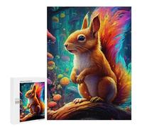 Rompecabezas para Adolescentes 500 PCS Colorful Fantasy Squirrel Rompecabezas Juguetes Antiestrés Decoración Diversión En Casa Actividades, 500 PCS