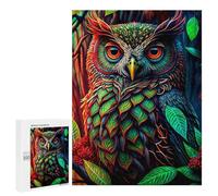 Rompecabezas para Adolescentes 500 PCS Colorful Forest Owl Artwork Rompecabezas para Adultos Juego Práctico Que Mejora La Memoria Actividades Divertidas En Casa 500 PCS
