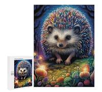 Rompecabezas para Adolescentes 500 PCS Colorful Hedgehog in Fantasy Forest Rompecabezas para Adultos Juego De Ingenio Decoración del Hogar Actividades Divertidas En Casa 500 PCS