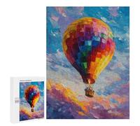 Rompecabezas para Adolescentes 500 PCS Colorful Hot Air Balloon Painting Rompecabezas para Adolescentes Mejora La Memoria Desafiante De Completar Juego Desafiante Juguetes 500 PCS