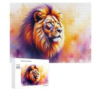 Rompecabezas para Adolescentes 500 PCS Colorful Lion Art Print-18 Rompecabezas para Adultos Juguetes De Bricolaje Desafío Difícil Cumpleaños 500 PCS