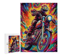 Rompecabezas para Adolescentes 500 PCS Colorful Motorcycle Ride -1 Rompecabezas para Adultos Juego Práctico Que Mejora La Memoria Actividades Divertidas En Casa 500 PCS