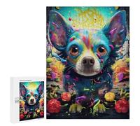 Rompecabezas para Adolescentes 500 PCS Colorful Painted Dog Art Rompecabezas para Adultos Juguetes De Bricolaje Desafío Difícil Cumpleaños 500 PCS