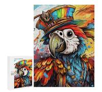 Rompecabezas para Adolescentes 500 PCS Colorful Pirate Parrot Artwork Rompecabezas Juguetes Antiestrés Decoración Diversión En Casa Actividades, 500 PCS