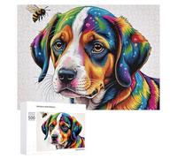 Rompecabezas para Adolescentes 500 PCS Colorful Rainbow Dog Art Rompecabezas para Adultos Juego Familiar Regalo De Cumpleaños Interacción Entre Padres E Hijos 500 PCS