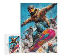 Rompecabezas para Adolescentes 500 PCS Colorful Snowboarding Action Rompecabezas para Adultos Actividades Familiares Interacción Entre Padres E Hijos Hermoso Juego De Diseño 500 PCS