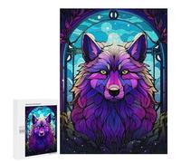 Rompecabezas para Adolescentes 500 PCS Colorful Wolf Neon Art Rompecabezas Juguetes Antiestrés Corte De Precisión Interacción Entre Padres E Hijos 500 PCS