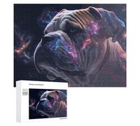 Rompecabezas para Adolescentes 500 PCS Cosmic Canine A Bulldog's Journey Through Celestial Visions Rompecabezas para Adultos Juegos Relajantes Corte De Precisión Juego Desafiante Regalos 500 PCS